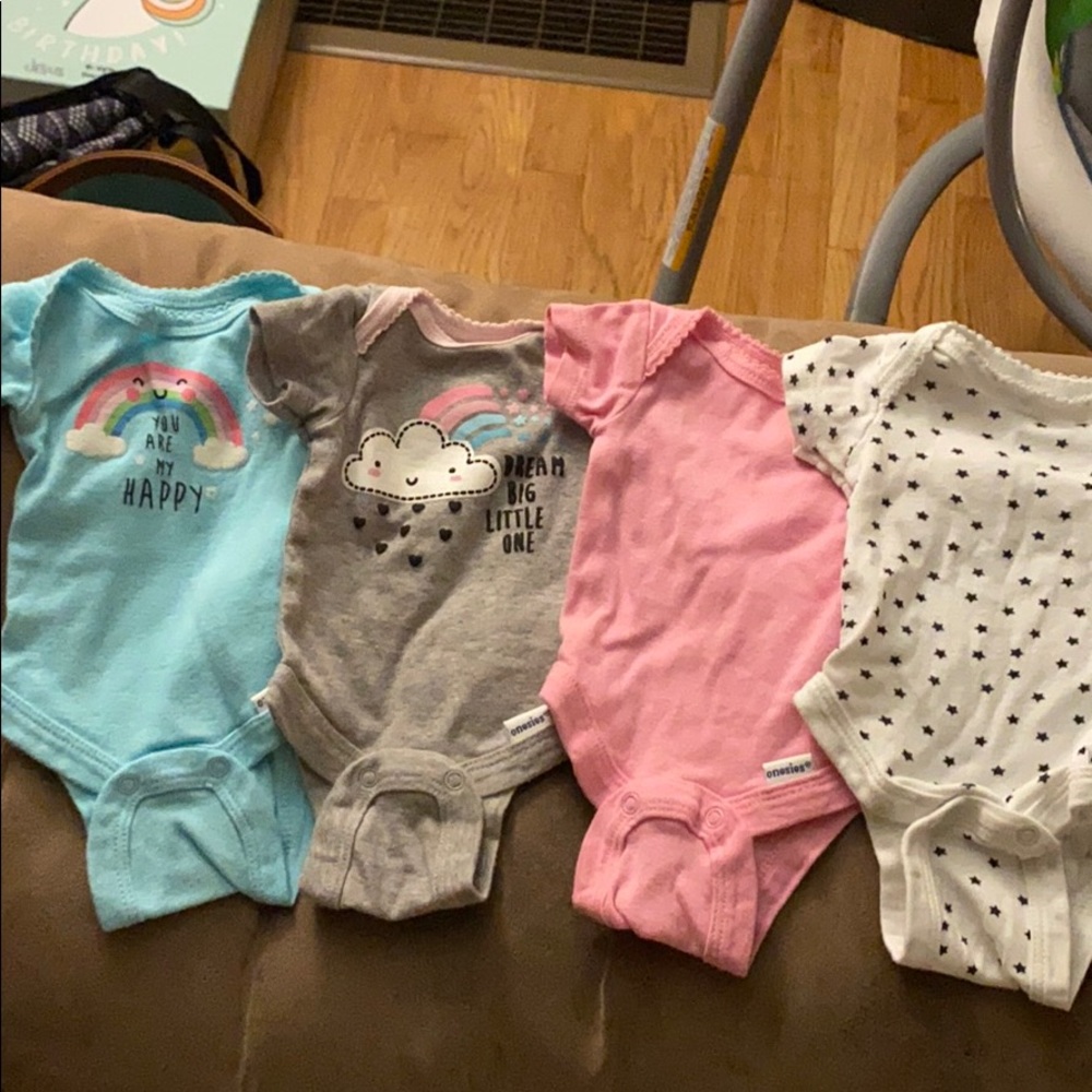 Preemie Gerber onesies. Set of 4
